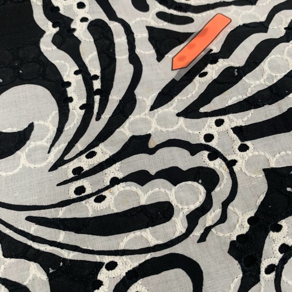 Anthropologie Tabitha Sheath Dress Floral Size 8 Black White Eyelet Cotton - Picture 4 of 13